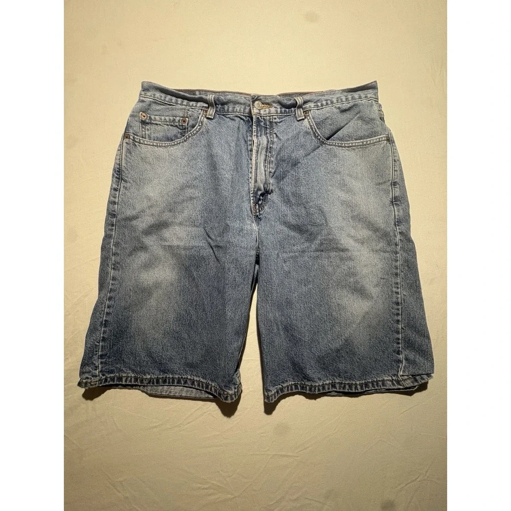 Levi's 569 Men's 36 Blue Denim Loose Straight Fit Shorts Medium Wash Cotton
